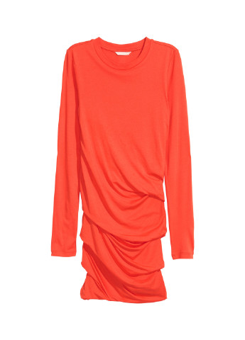 Оранжевое кэжуал платье футляр H&M однотонное