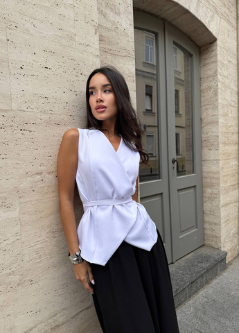 Чорно-білий літній комплект (жилет, спідниця) No Brand