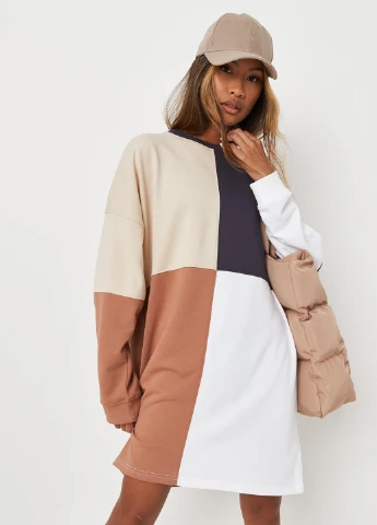 Комбинированное кэжуал платье платье-свитшот Missguided колор блок
