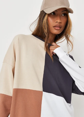 Комбинированное кэжуал платье платье-свитшот Missguided колор блок