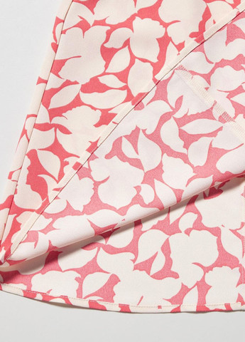 Красное повседневный платье клеш, а-силуэт Uniqlo с цветочным принтом