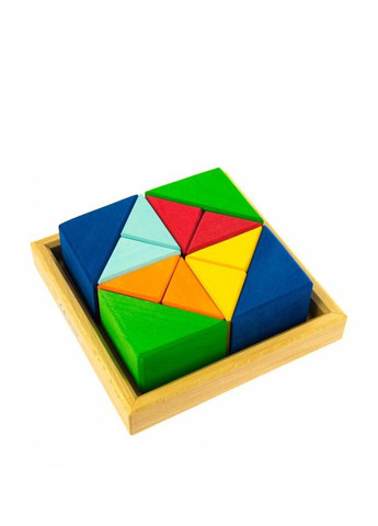 Конструктор дерев'яний Різнокольоровий трикутник, 14,5 х14, 5х5 см NIC (286301729)