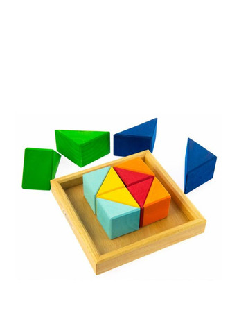 Конструктор дерев'яний Різнокольоровий трикутник, 14,5 х14, 5х5 см NIC (286301729)