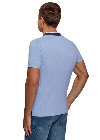 Голубой футболка-поло для мужчин Oodji однотонная
