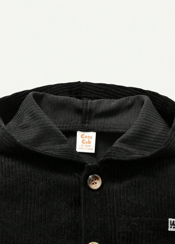 Черное демисезонное Пальто однобортное SHEIN