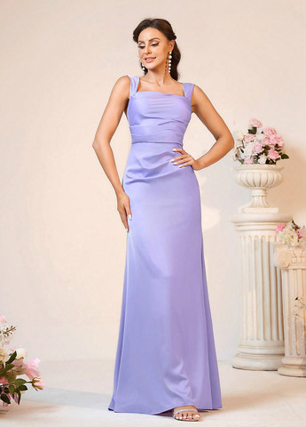 Лиловое вечернее платье годе SHEIN однотонное