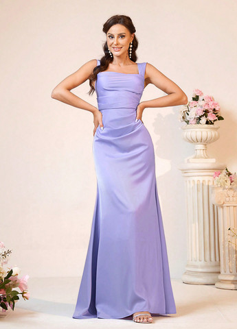 Лиловое вечернее платье годе SHEIN однотонное