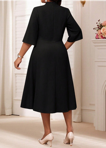 Чорна святковий, вечірня сукня а-силует SHEIN однотонна