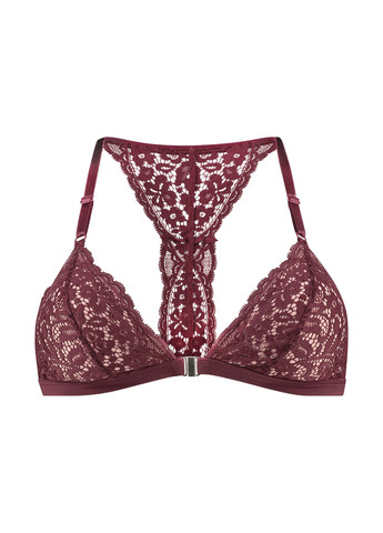 Бордовый бралетт бюстгальтер Hunkemoller без косточек полиамид, кружево