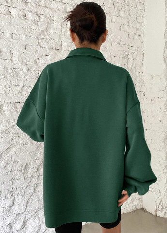 Зеленая женская футболка-поло SHEIN однотонная