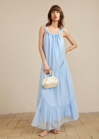 Блакитна кежуал сукня оверсайз SHEIN однотонна