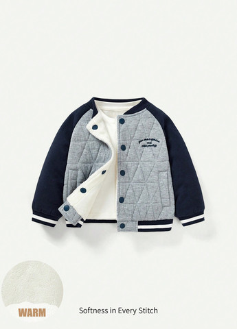 Бомбер SHEIN бейсбольний на кнопках (327827891)