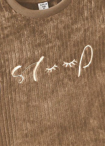 Коричневая всесезон пижама (свитшот, брюки) свитшот + брюки SHEIN