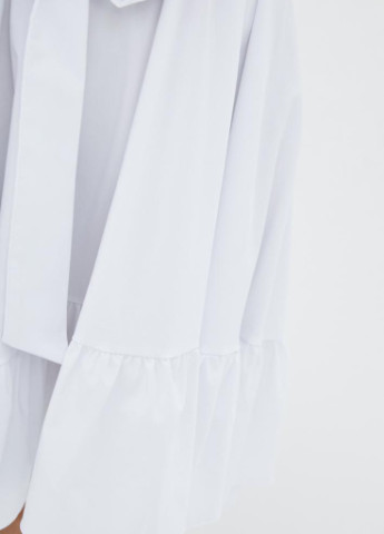 Білий пляжна літнє асимитричне жіноче плаття з воланами з відкритими плечима Podium однотонна