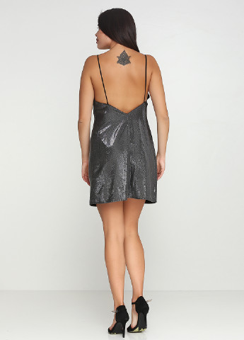 Серебряное коктейльное платье Zara однотонное