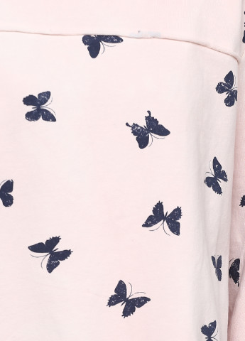 Светло-розовый демисезонный кэжуал лонгслив Made in Italy с бабочками
