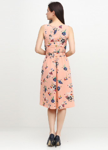 Персиковое кэжуал платье Stefanie L с цветочным принтом