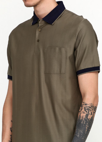 Оливковая (хаки) футболка-поло для мужчин Clipper фактурная