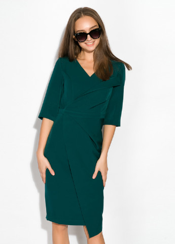 Темно-зеленое кэжуал платье Time of Style однотонное