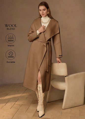 Світло-коричневе демісезонне Пальто SHEIN