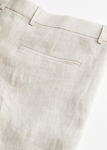 Светло-бежевые классические, кэжуал демисезонные прямые брюки H&M