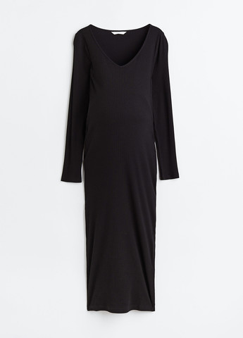 Чорна кежуал сукня для вагітних футляр H&M однотонна