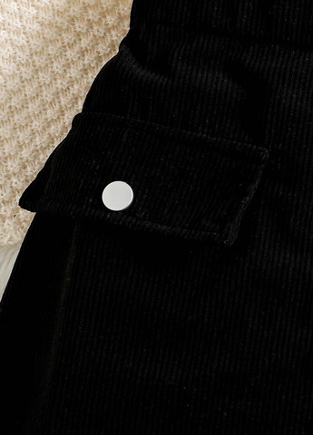 Черная кэжуал однотонная юбка SHEIN а-силуэта (трапеция)