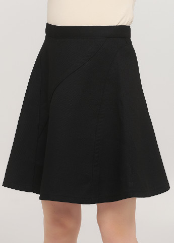 Черная кэжуал однотонная юбка H&M а-силуэта (трапеция)