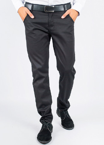 Черные джинсовые демисезонные прямые брюки Time of Style