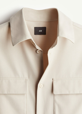 Бежевая кэжуал рубашка однотонная H&M