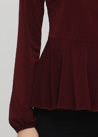 Темно-бордовая демисезонная блуза на запах, с баской Reserved