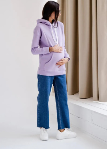 Джинси для вагітних сині зі зручним бандажним животиком і необробленим низом To Be - (239909058)