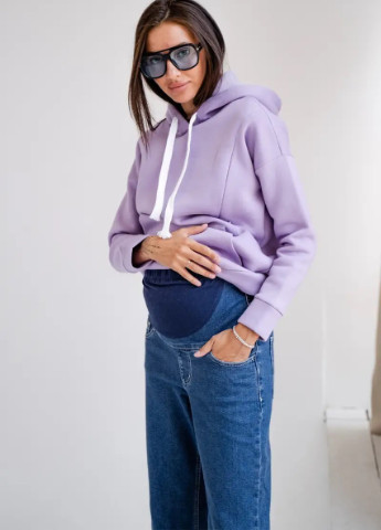 Джинси для вагітних сині зі зручним бандажним животиком і необробленим низом To Be - (239909058)