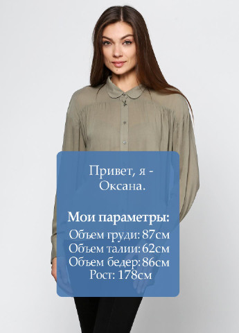 Оливковая демисезонная блуза Marks & Spencer