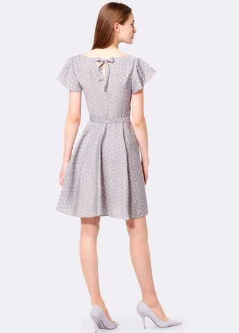 Сіра кежуал сукня Cat Orange в горошок
