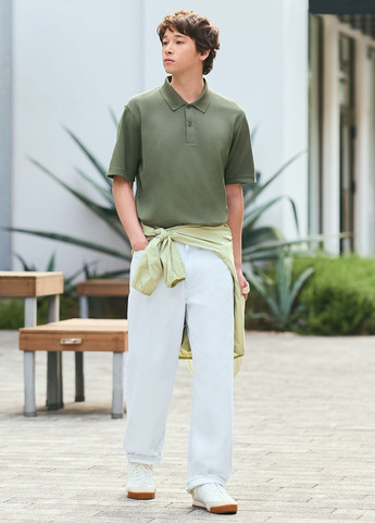 Голубые демисезонные джинсы Uniqlo