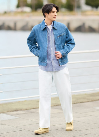 Голубые демисезонные джинсы Uniqlo