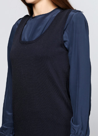 Туника Bruuns Bazaar с коротким рукавом однотонная тёмно-синяя кэжуал