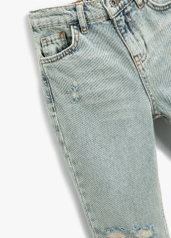 Джинси KOTON однотонні світло блакитні джинсові бавовна