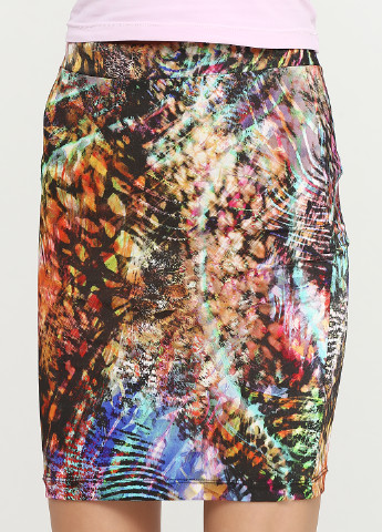 Коричневая кэжуал с абстрактным узором юбка Silvian Heach с высокой талией