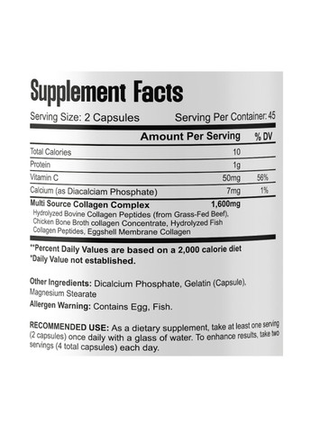 Колаген Мульті комплекс Collagen Multi Complex 1600 мг, 90 капсул Bel Tono (340108237)