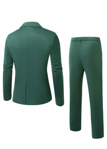 Зеленый демисезонный костюм (пиджак, брюки) брючный SHEIN
