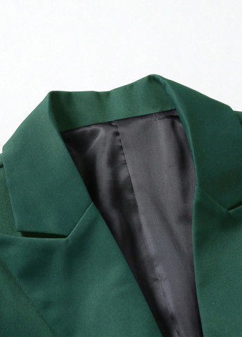 Зеленый демисезонный костюм (пиджак, брюки) брючный SHEIN