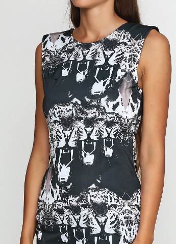 Черное кэжуал платье с открытой спиной Saints & Mortals с рисунком