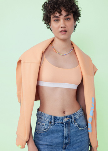 Оранжевый топ бюстгальтер Hi&Bye без косточек хлопок