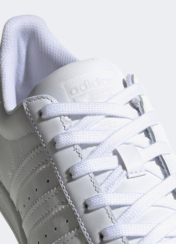 Белые кеды adidas SUPERSTAR с перфорацией, с белой подошвой