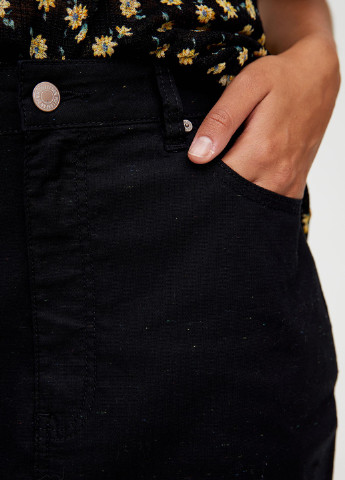 Черная кэжуал однотонная юбка Pull & Bear а-силуэта (трапеция)