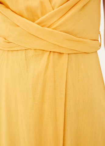 Желтое кэжуал платье на запах befree