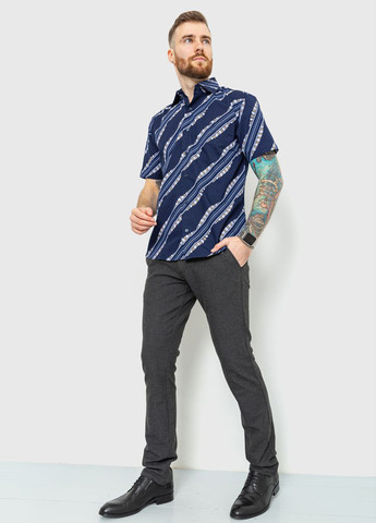 Темно-синяя кэжуал рубашка с геометрическим узором Ager