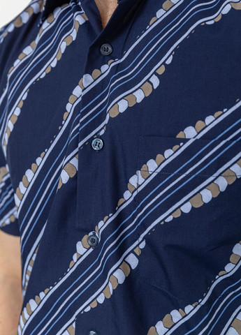 Темно-синяя кэжуал рубашка с геометрическим узором Ager